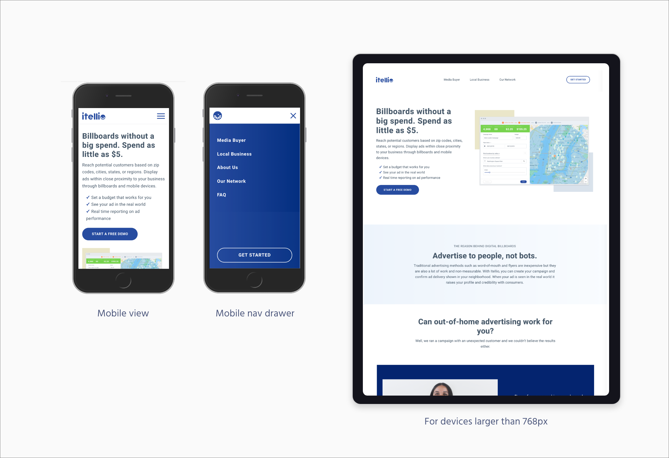 Responsive landing pages